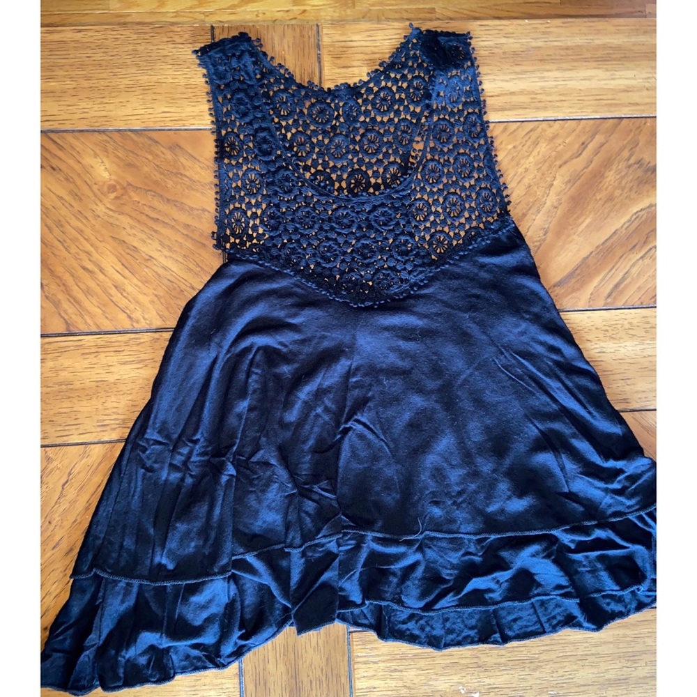 Black Patterned Tank Top